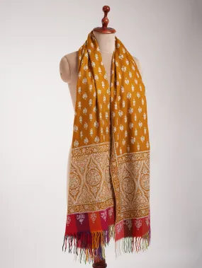 Royal Mustard Handmade Indian Pashmina Embroidered Shawl