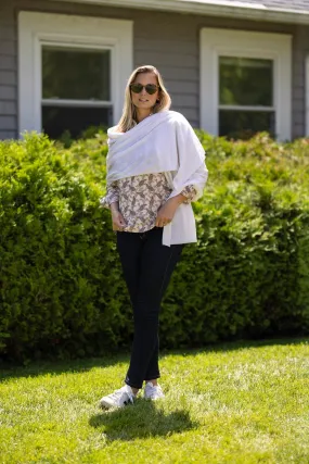 Ryan Cashmere Wrap Blanket in Ivory