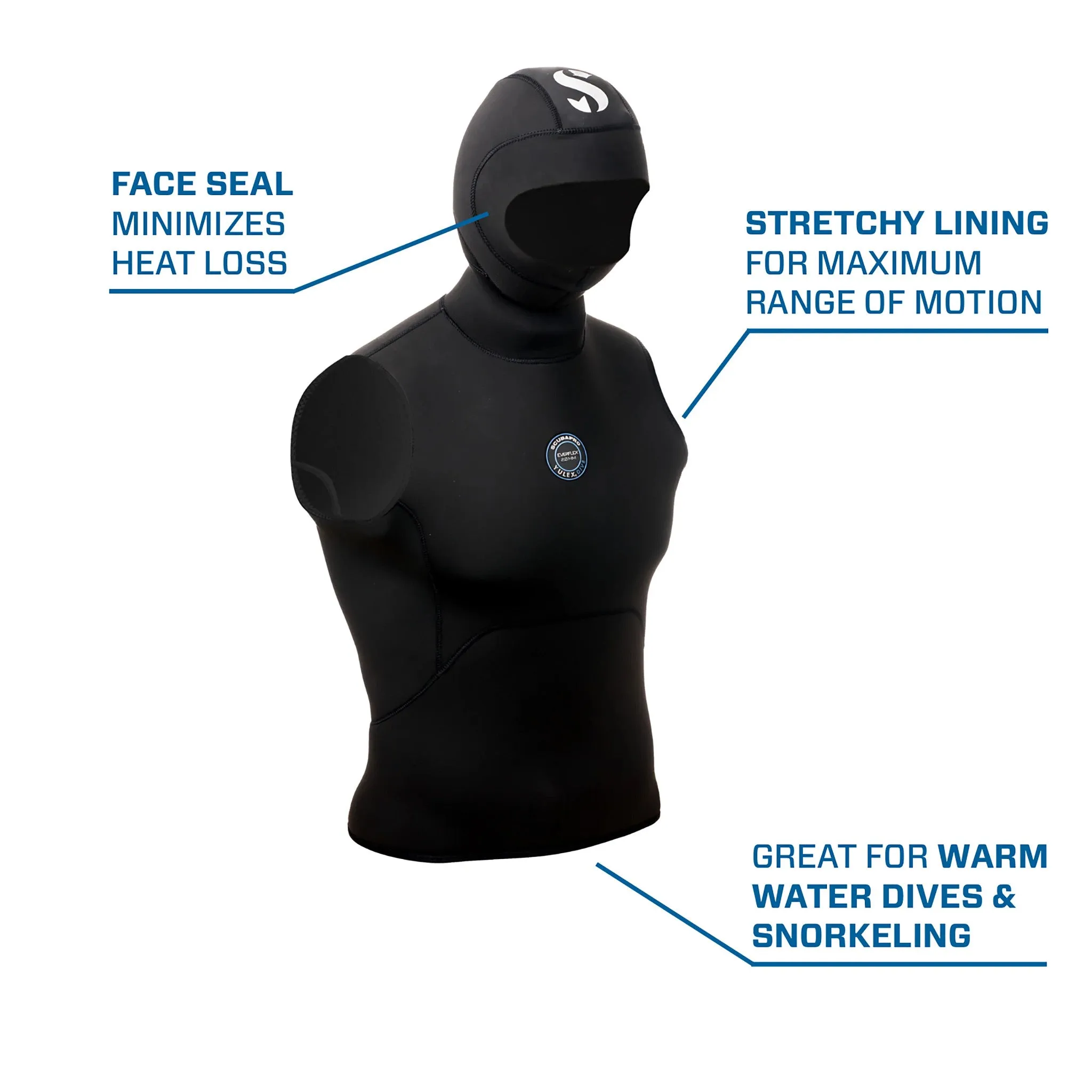 SCUBAPRO - Everflex YULEX® Dive Hooded Vest, 2mm