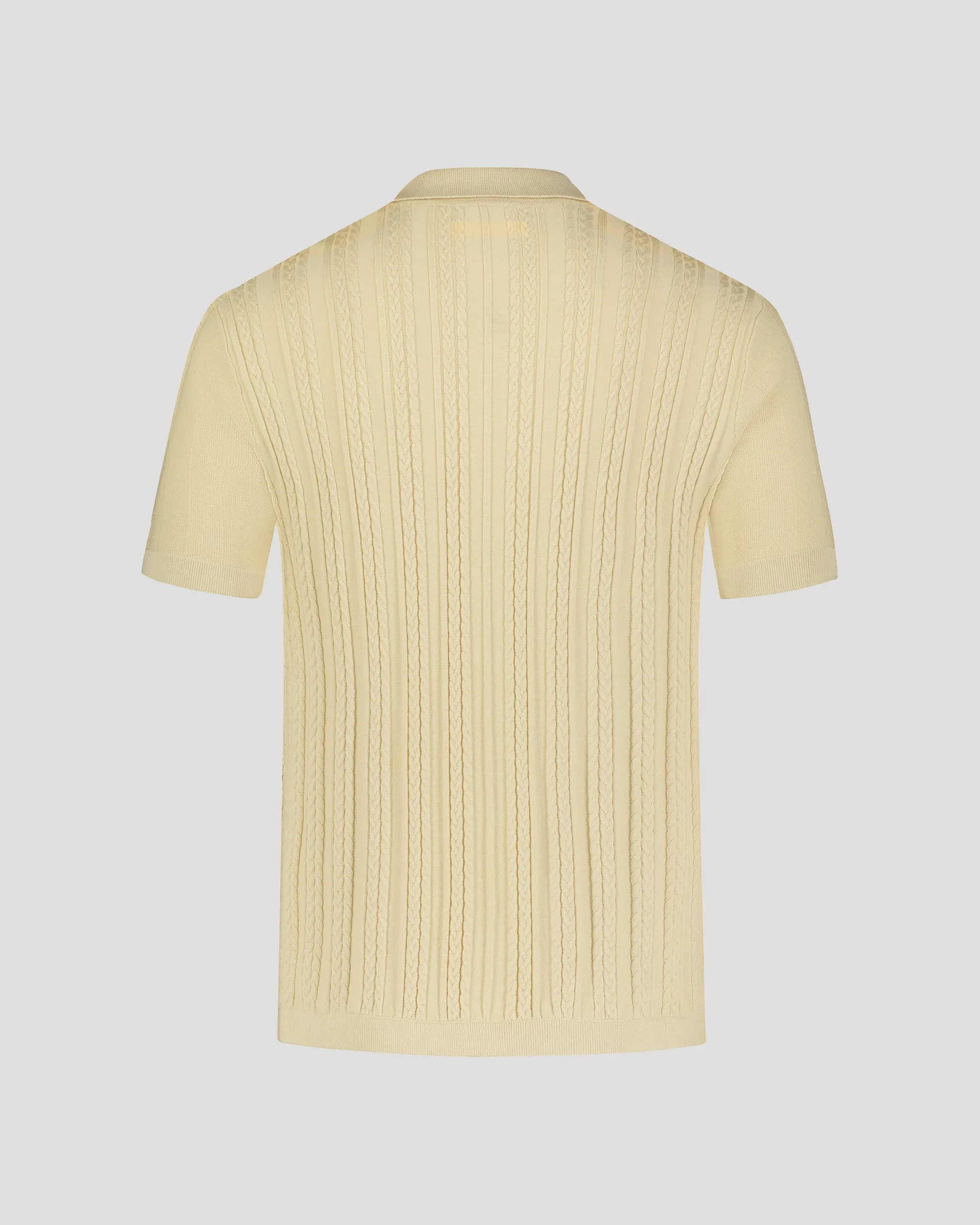 SG Knit Polo - Cable Knit Tan