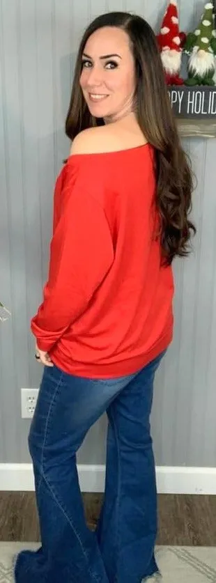 Slouchy Top, Red