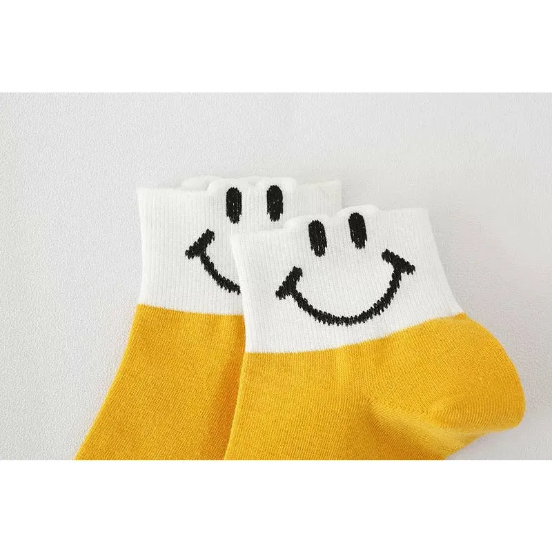 Smiley Face Crew Socks