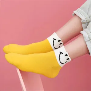 Smiley Face Crew Socks