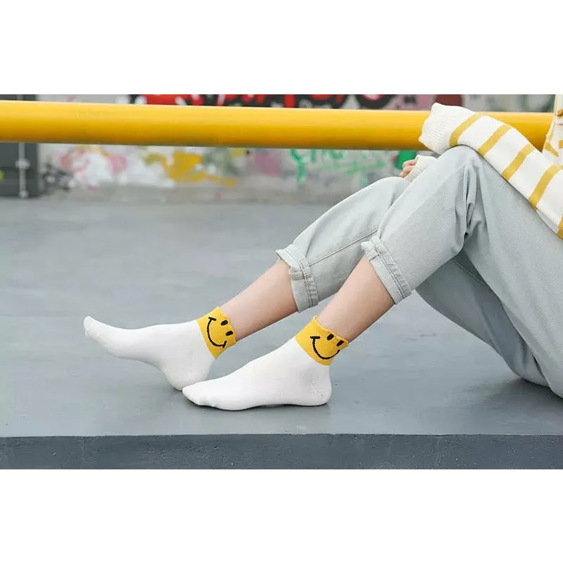 Smiley Face Crew Socks