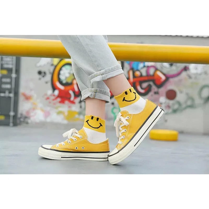 Smiley Face Crew Socks