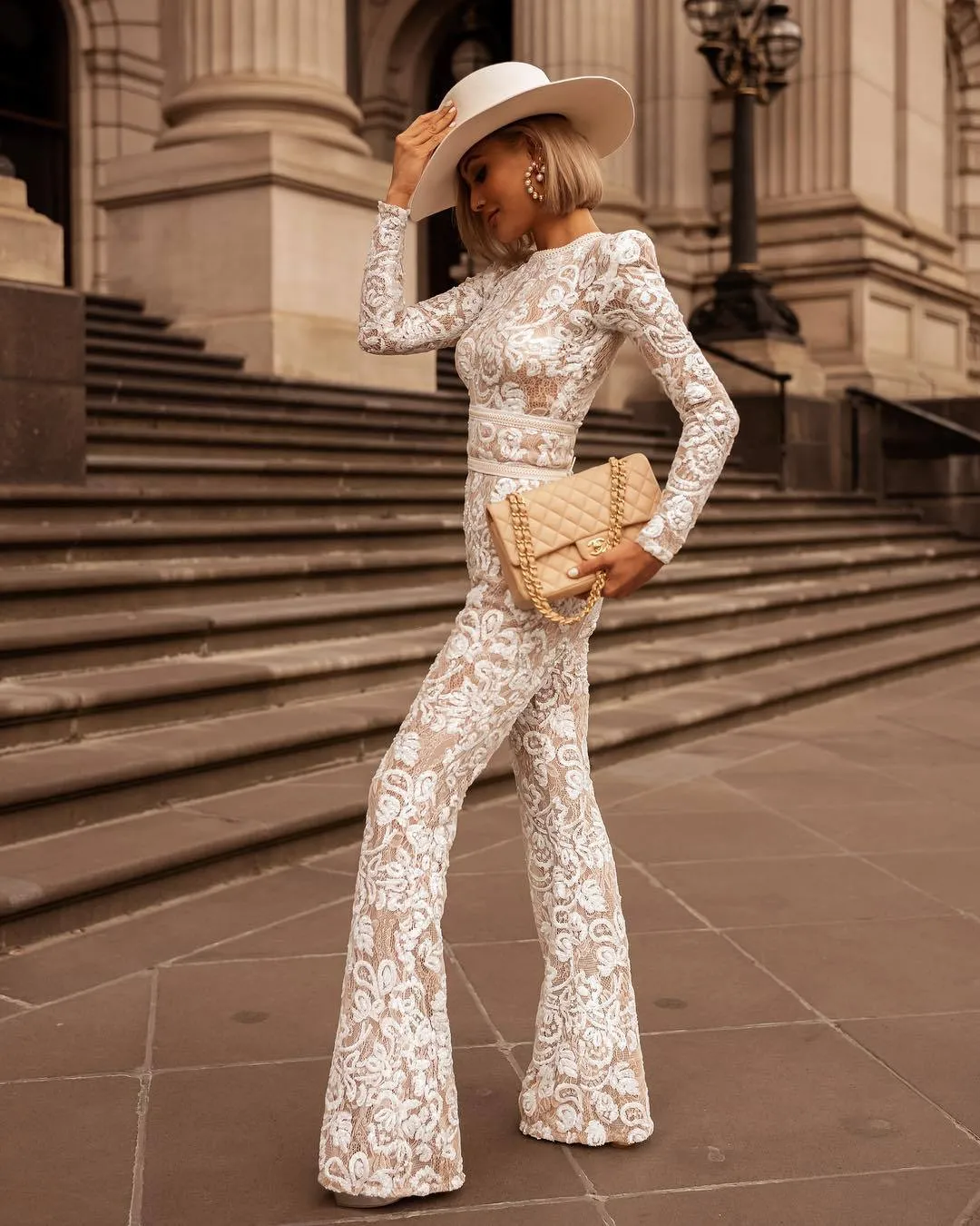 Socialite Compound Lace Slim Jumpsuit