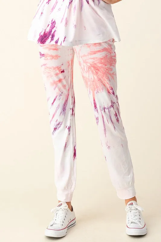 Starburst Tie Dye Jogger Set, Magenta