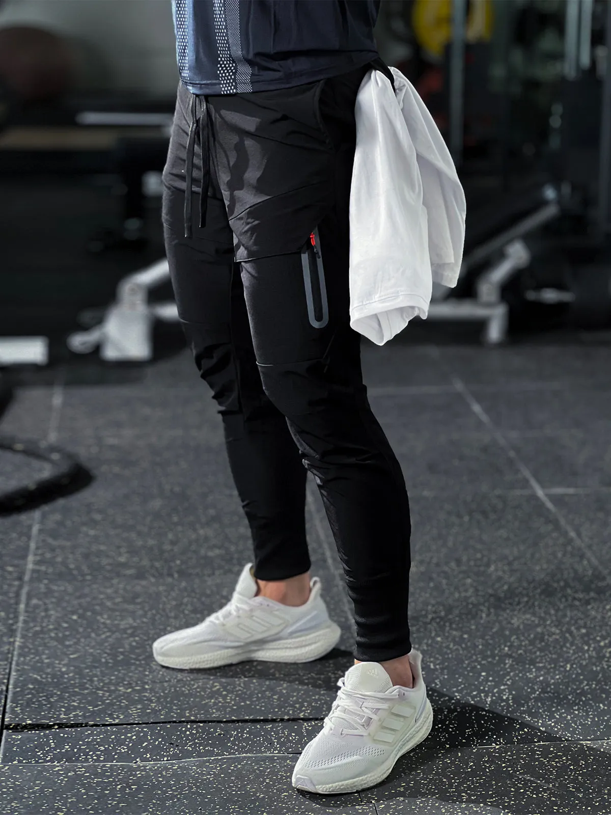 Stay Cool High Rib Cargo Jogger Athletic Stretch Pants