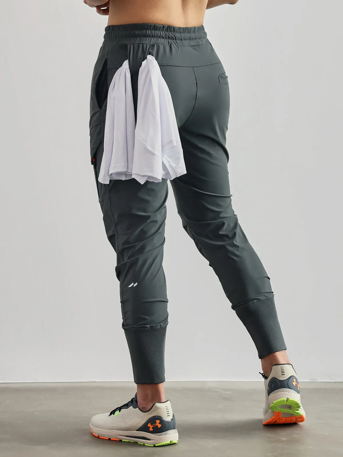 Stay Cool High Rib Cargo Jogger Athletic Stretch Pants