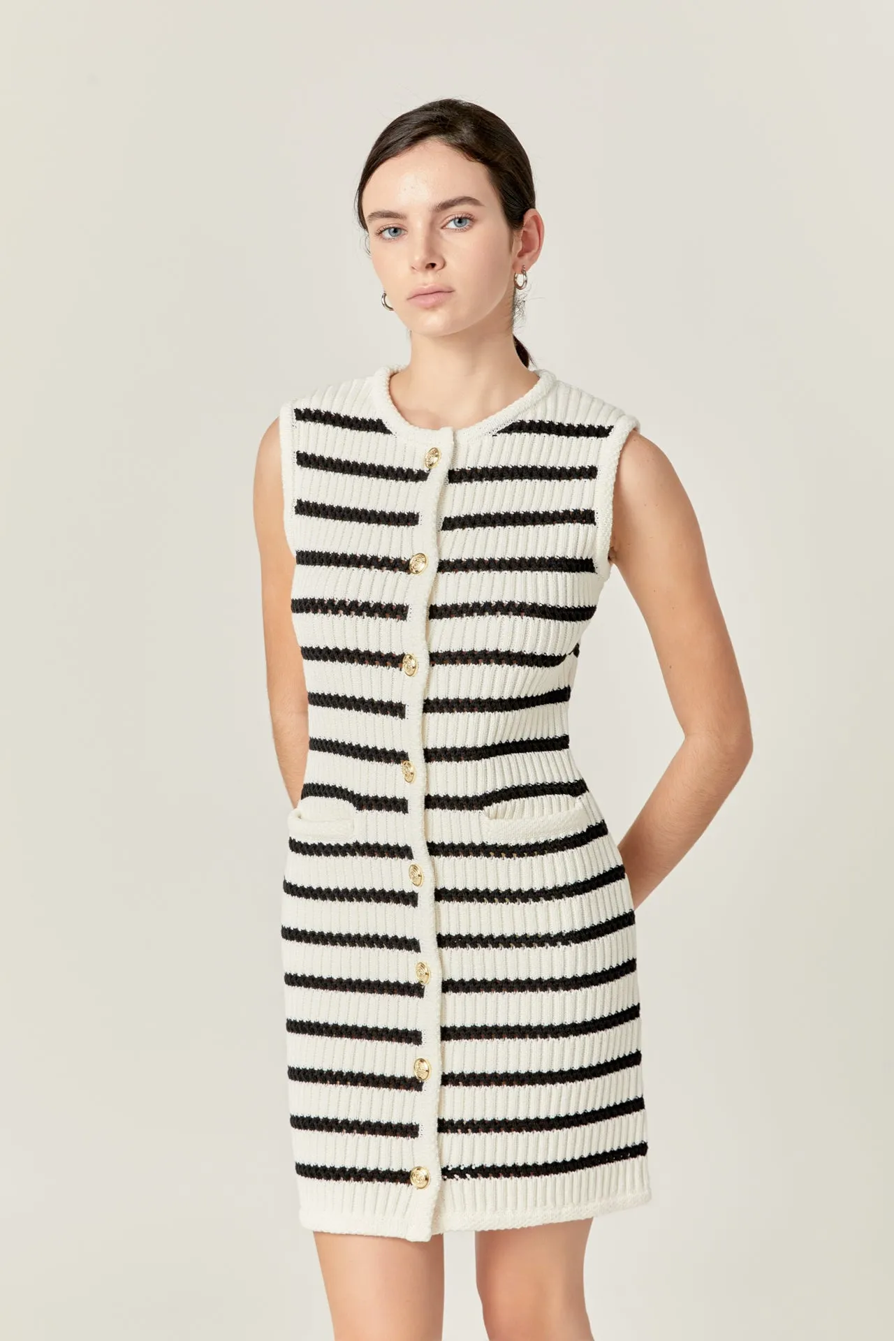 Striped Knit Vest Dress