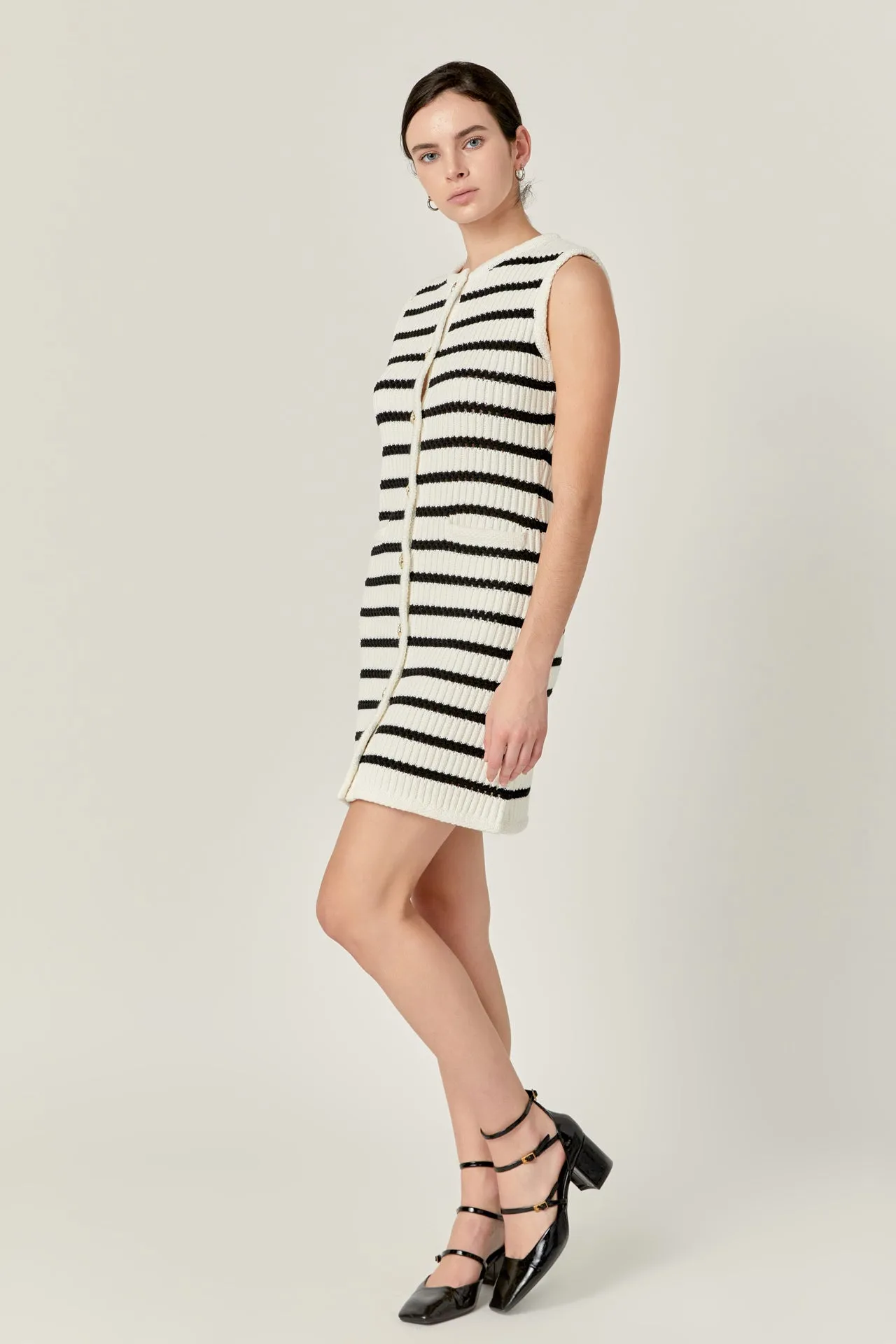 Striped Knit Vest Dress