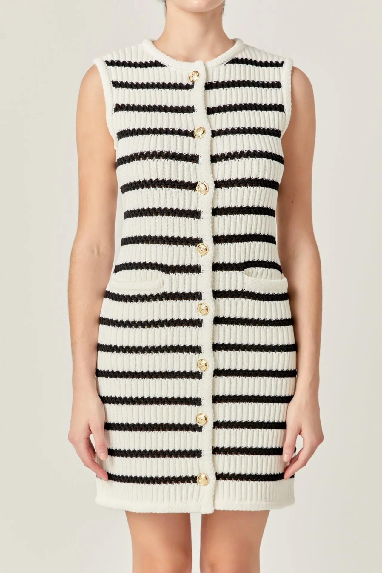 Striped Knit Vest Dress