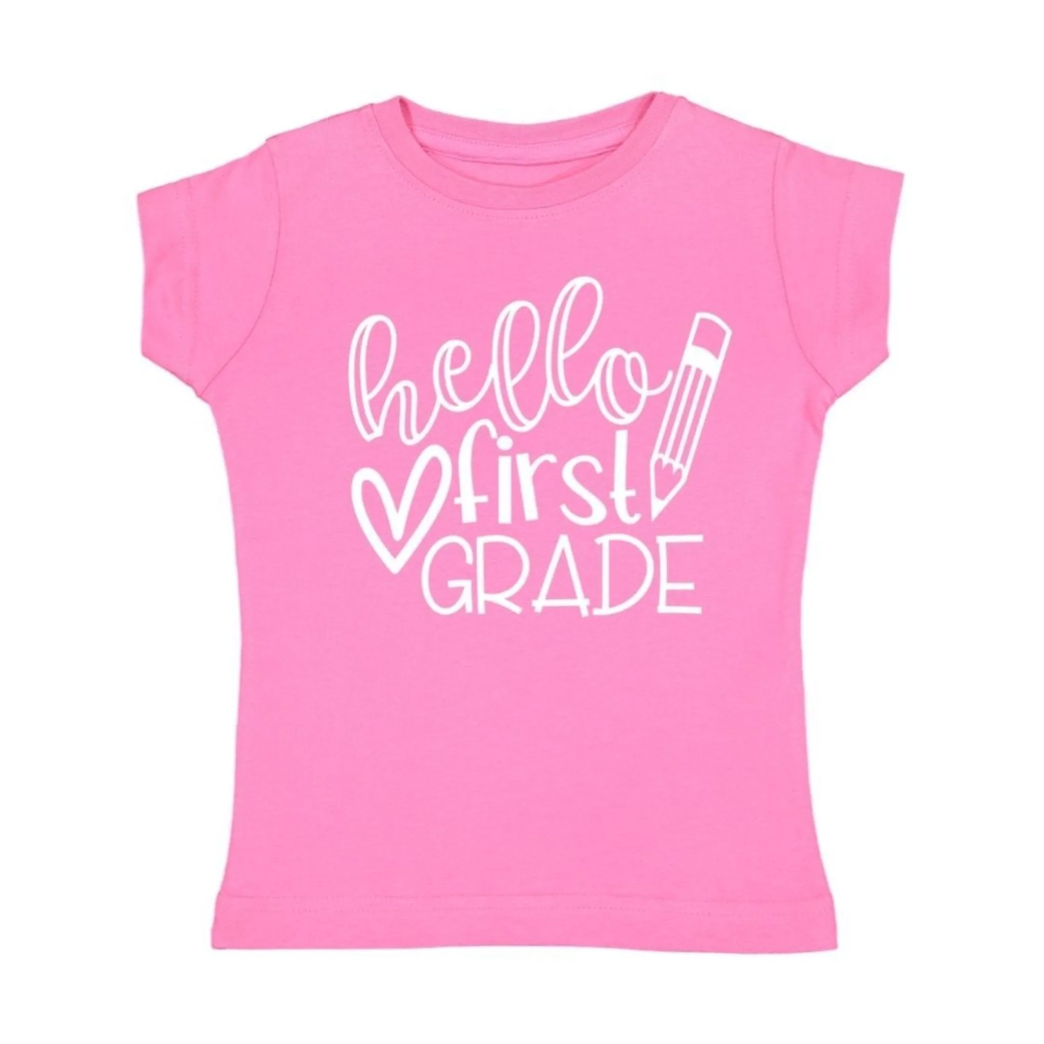 Sweet Wink Girls Pink HELLO FIRST GRADE S/S Shirt