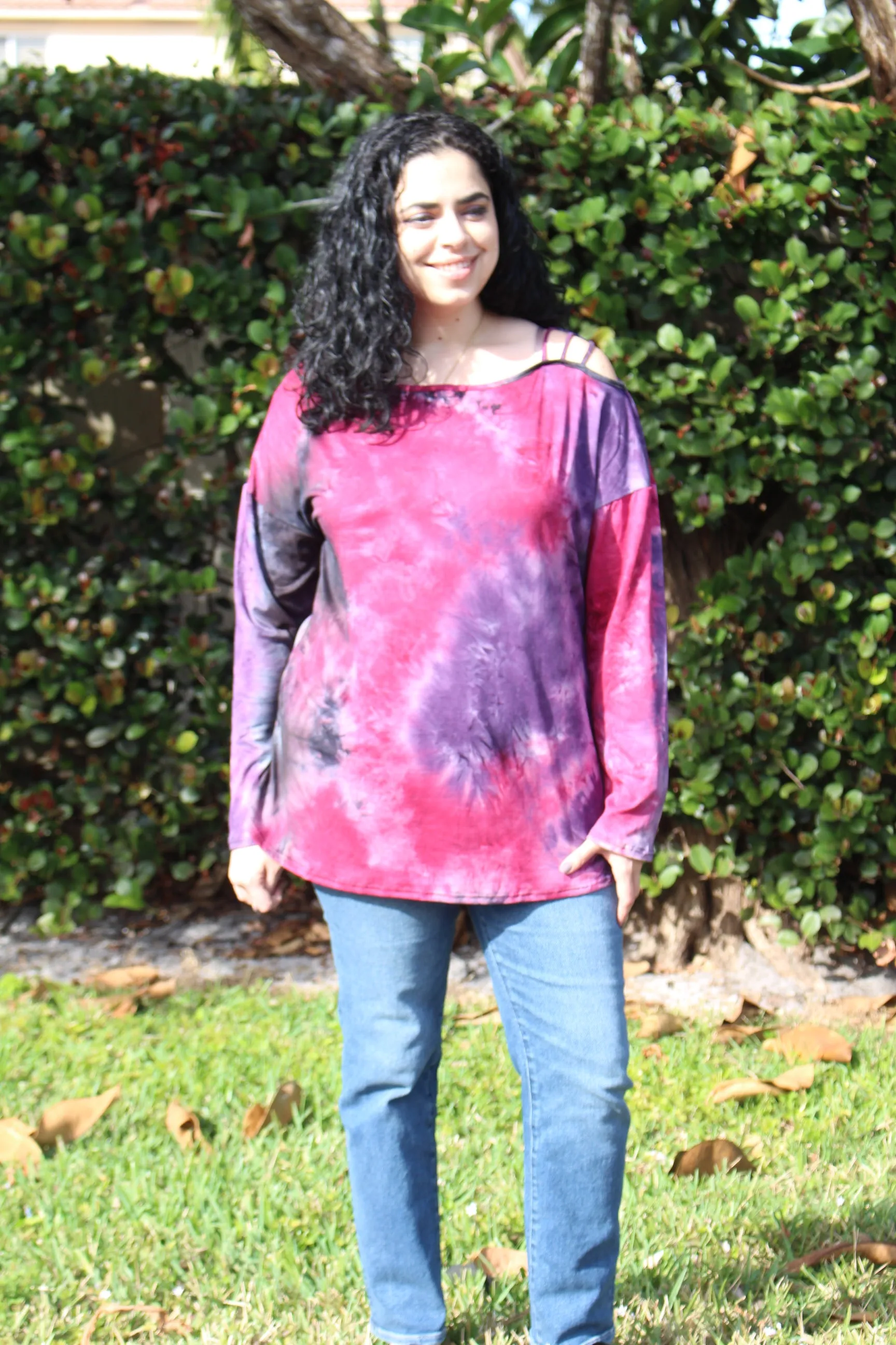 Tie Dye Strappy Top, Purple