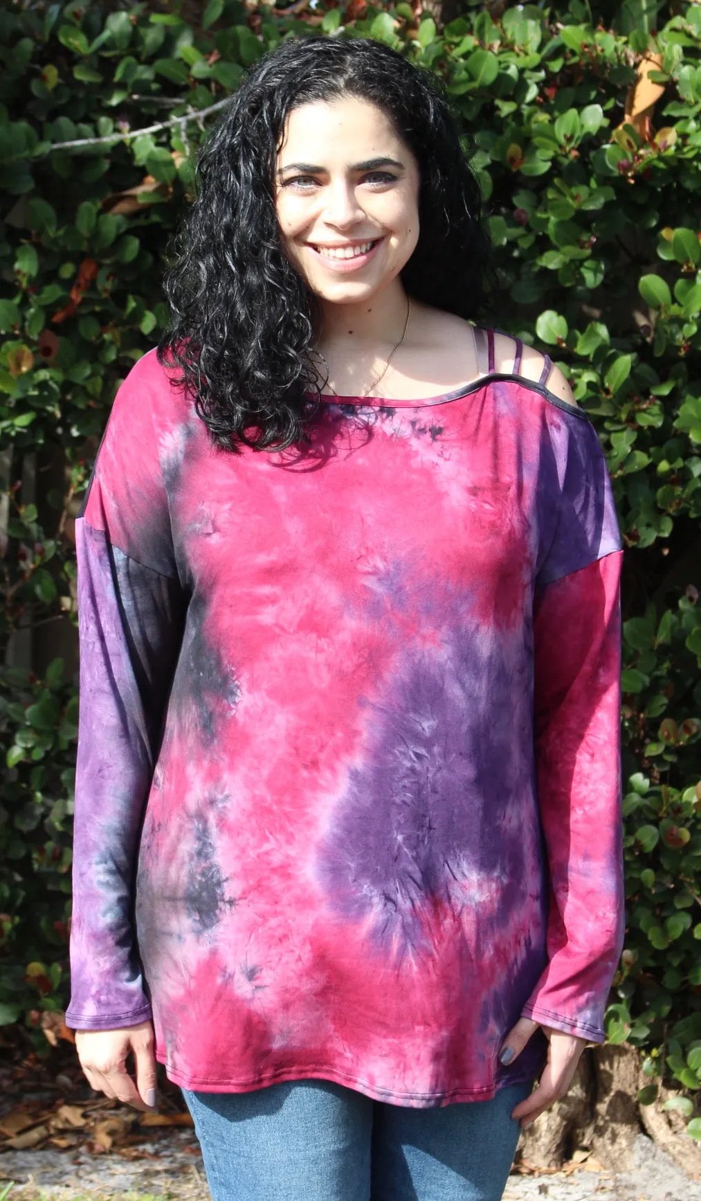 Tie Dye Strappy Top, Purple