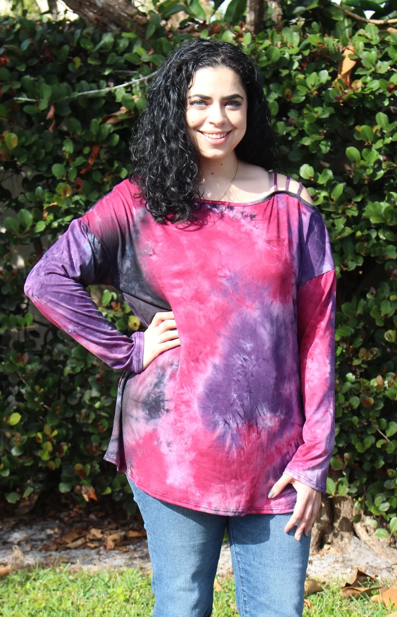 Tie Dye Strappy Top, Purple