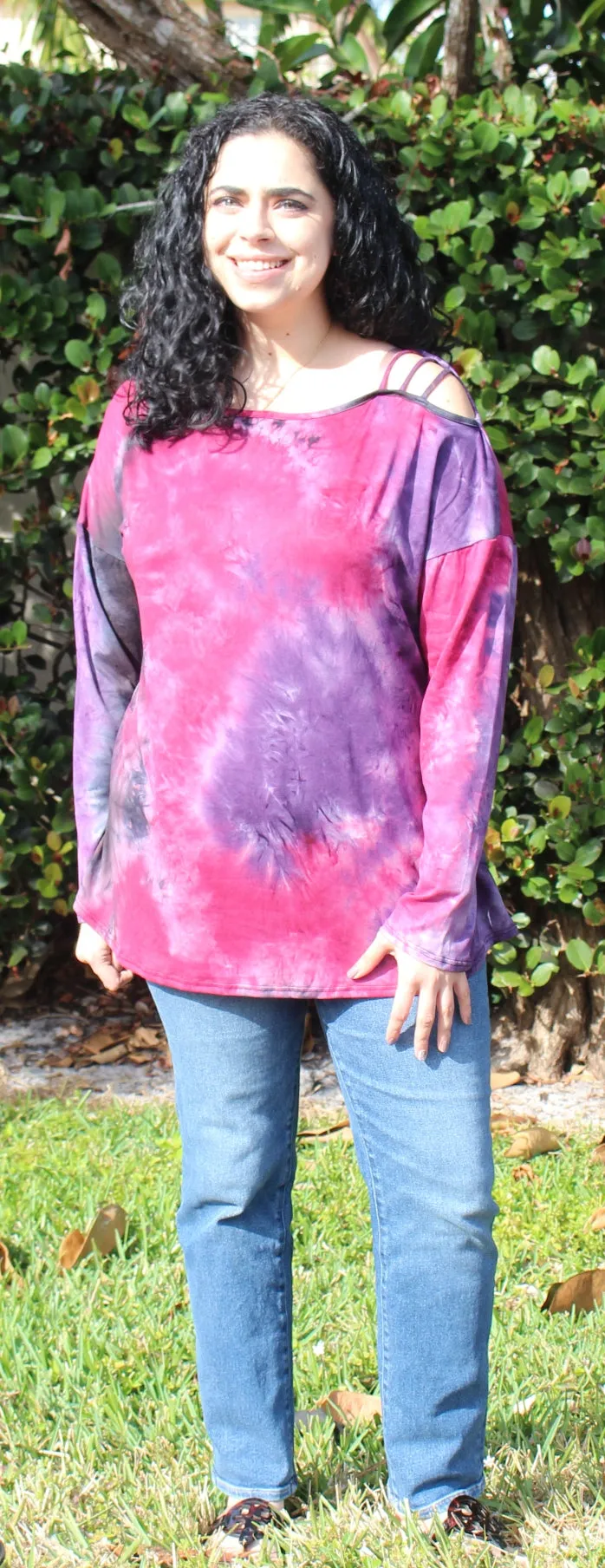 Tie Dye Strappy Top, Purple