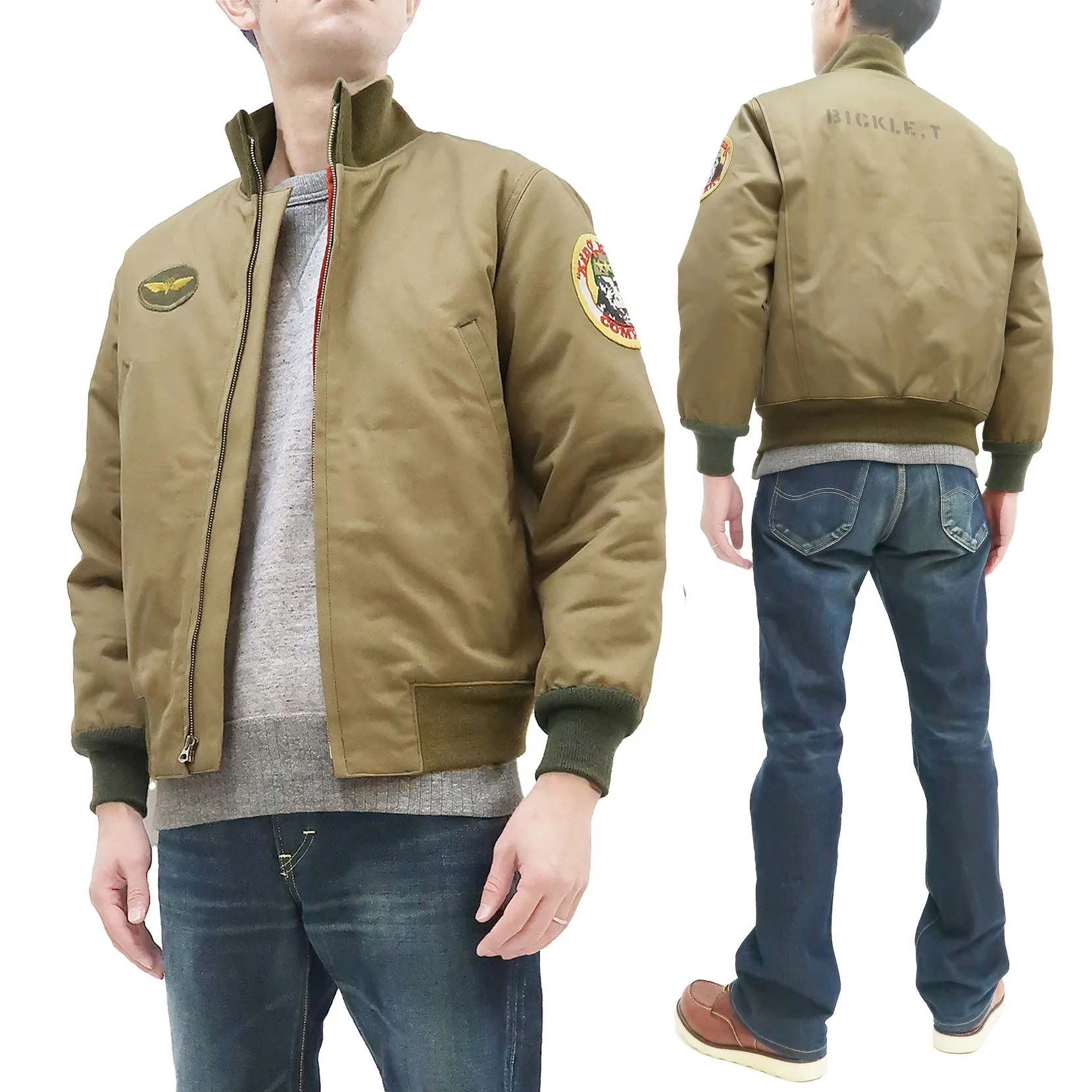 TOYS McCOY Jacket Men's Repro Tanker Jacket worn by Robert De Niro in Taxi Driver TMJ2238 Khaki