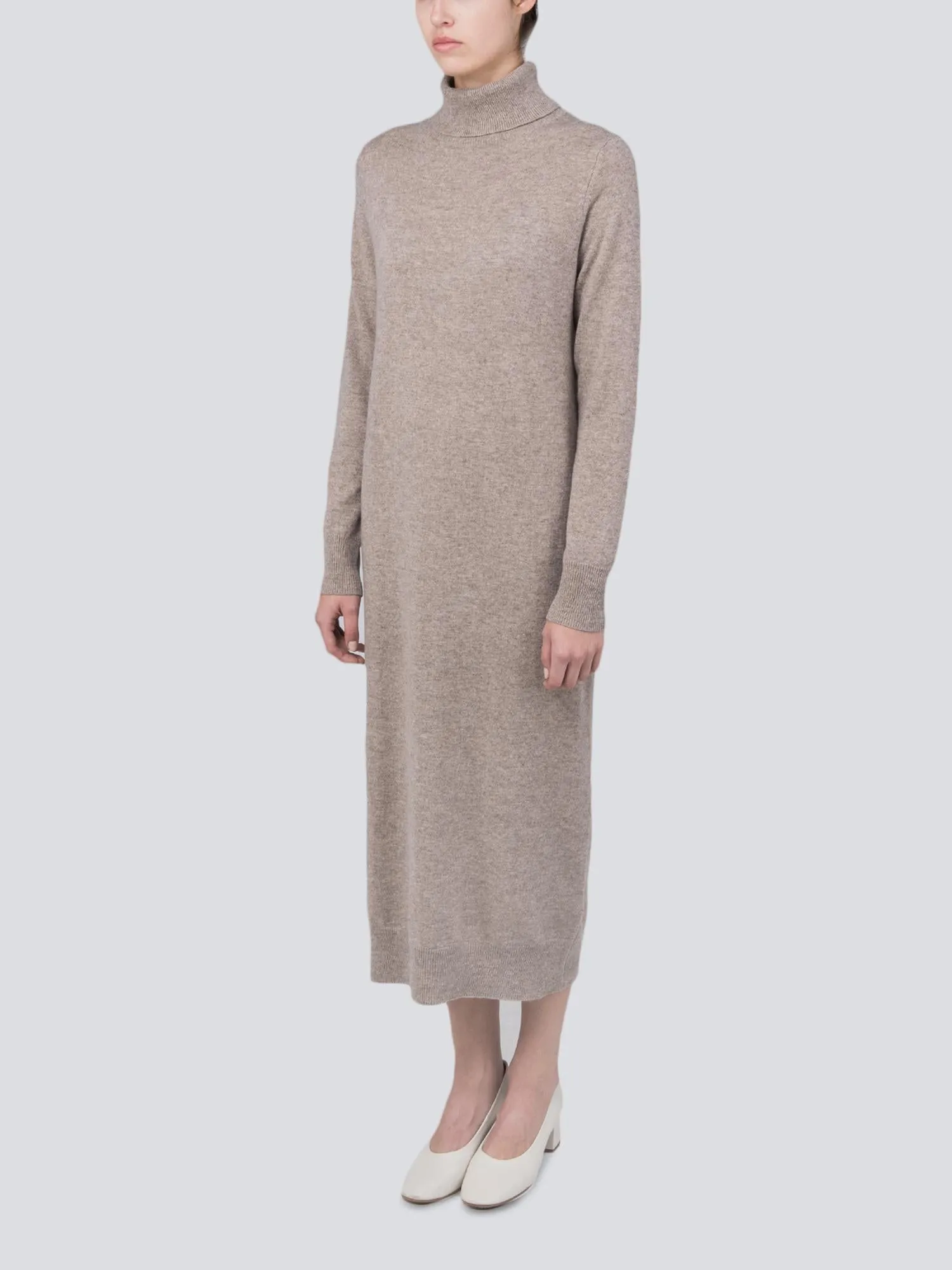 Turtleneck Maxi Dress_Beige