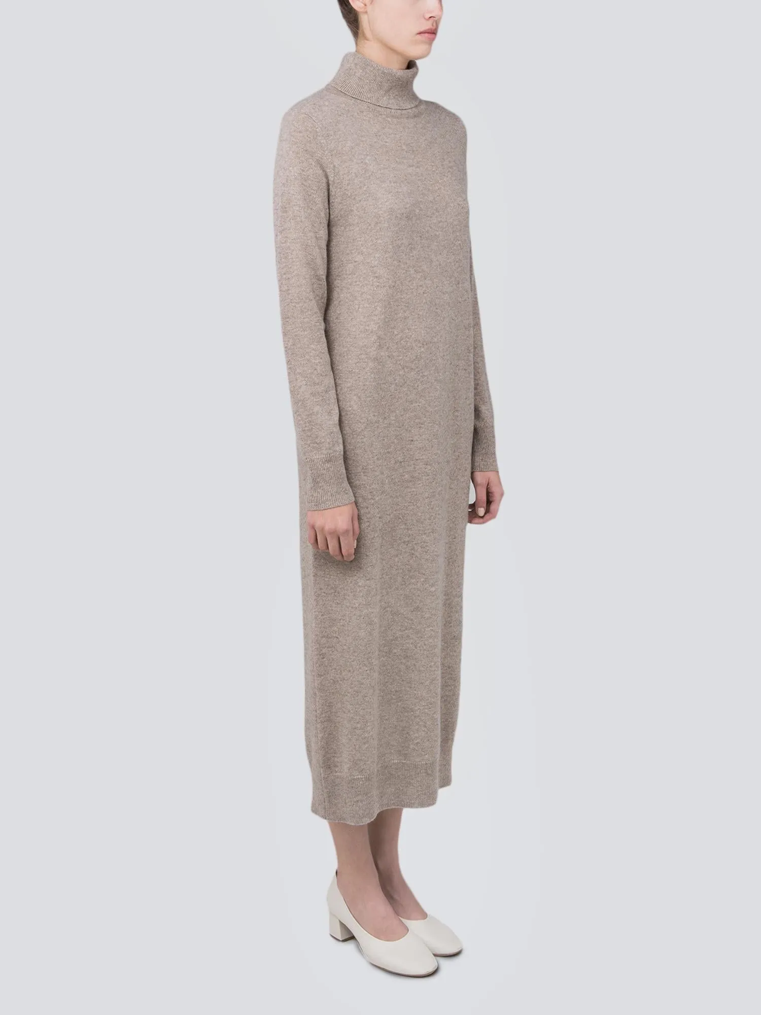 Turtleneck Maxi Dress_Beige