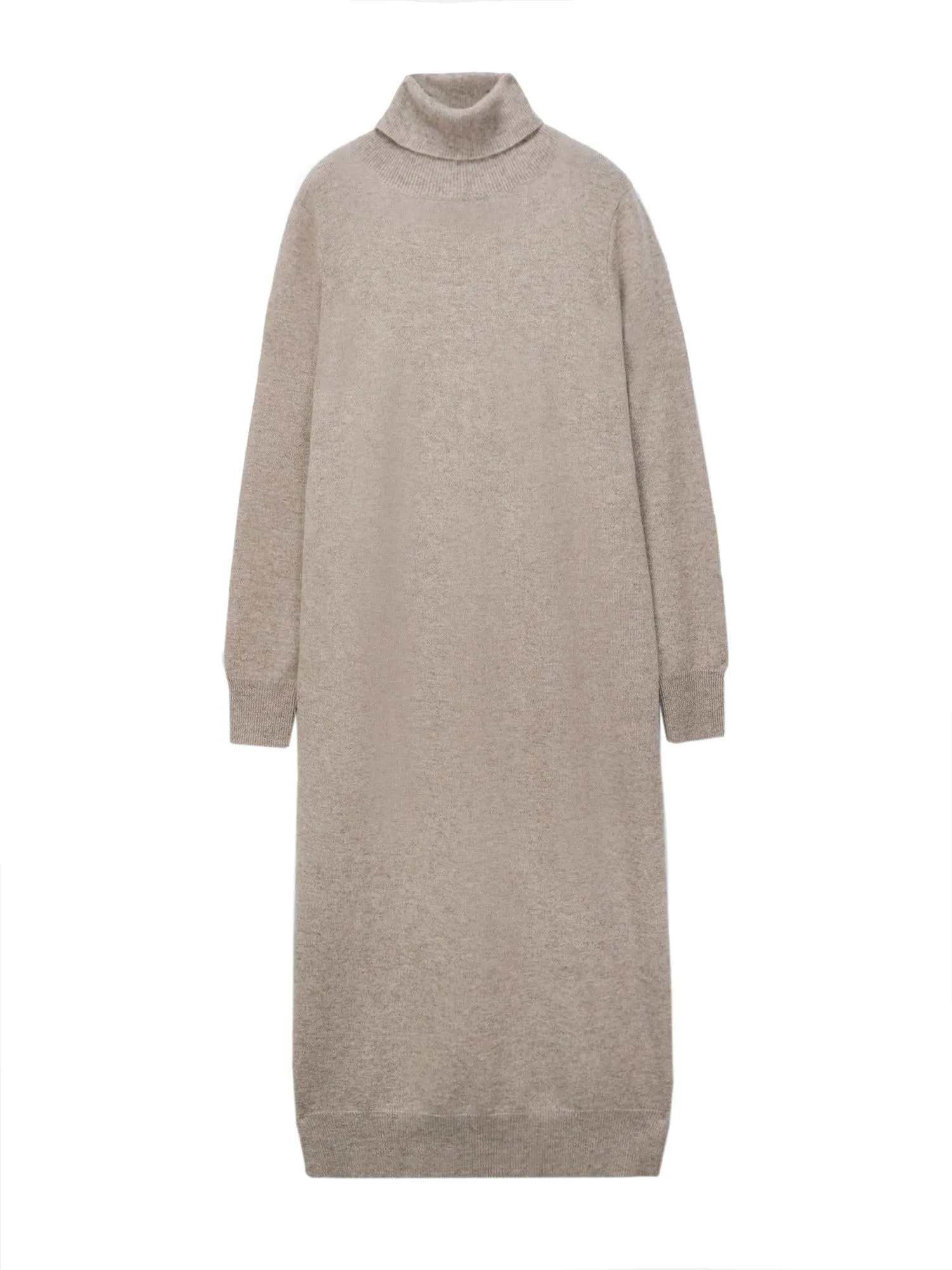 Turtleneck Maxi Dress_Beige