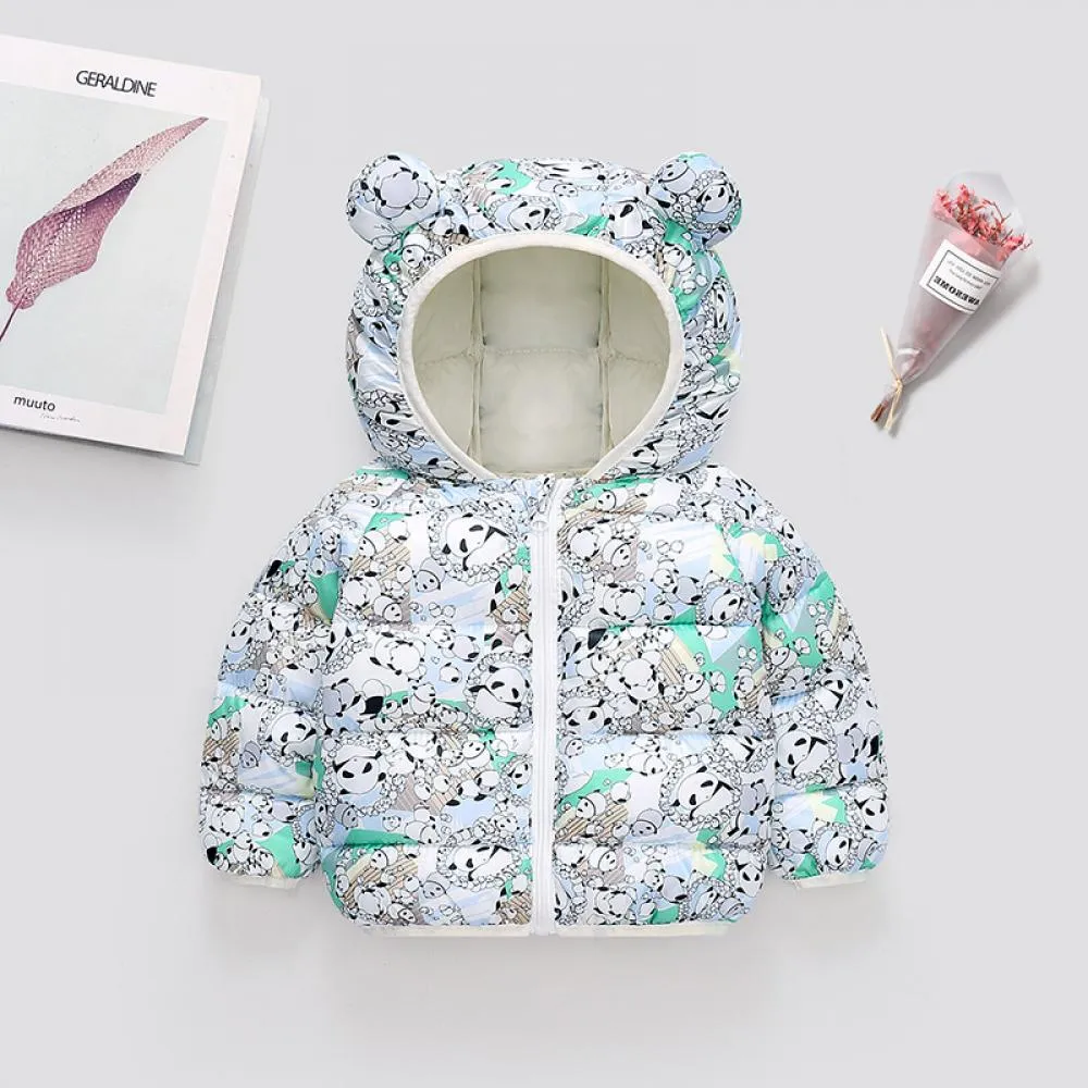 Unisex Down Jacket Girls and Boys Thickened Hooded Loose Short Jacket Wholesale Kids Clothes