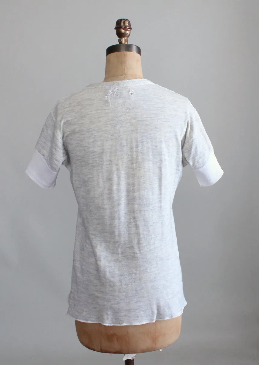 Vintage 1930s Distressed Menswear Henley T-Shirt