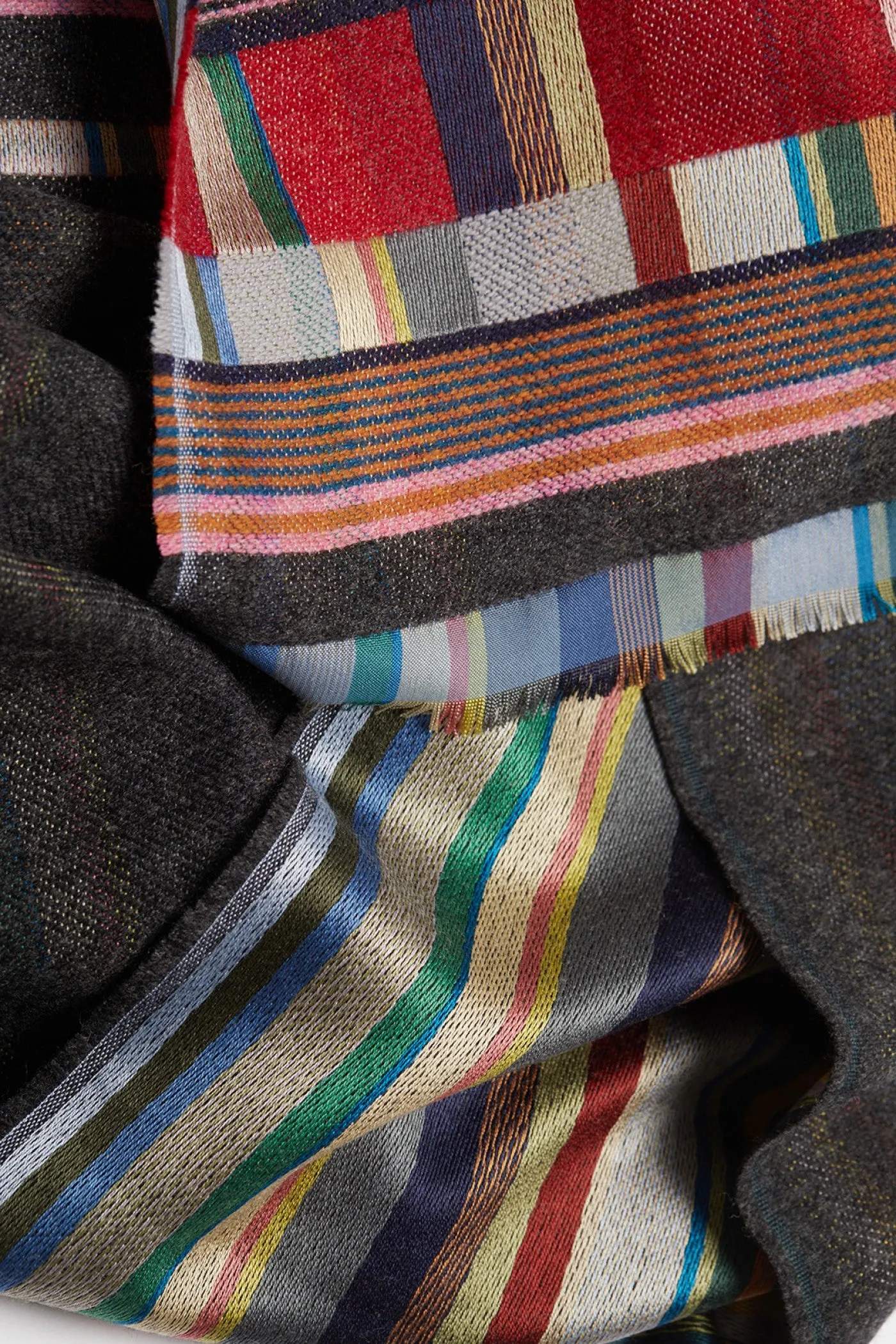 Wallace Sewell Silk and Lambswool scarves - Fritton - Bonfire CHARCOAL