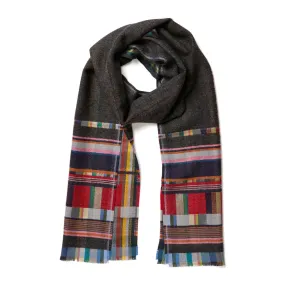 Wallace Sewell Silk and Lambswool scarves - Fritton - Bonfire CHARCOAL