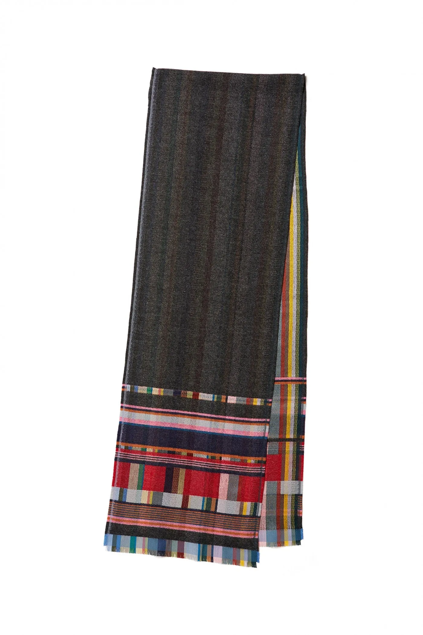 Wallace Sewell Silk and Lambswool scarves - Fritton - Bonfire CHARCOAL