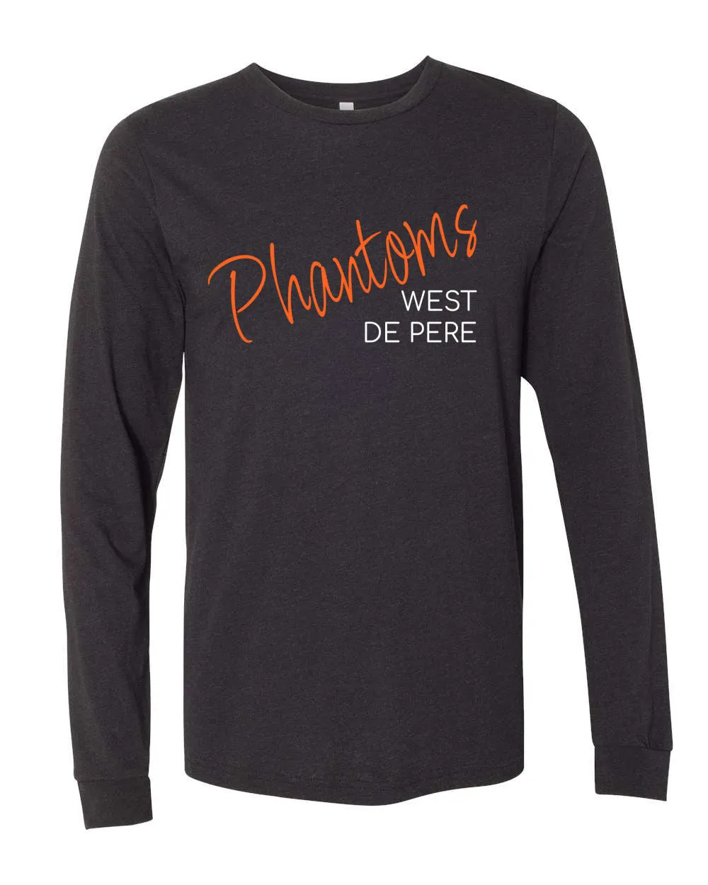 West De Pere Phantoms Merch - Tees, Long Sleeve Tee, Crewneck or Hoodie - Phantoms Script