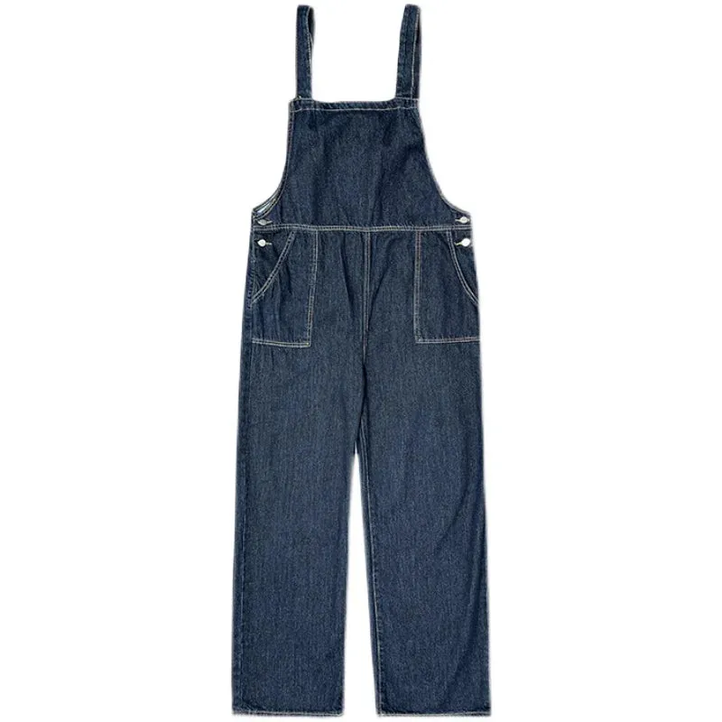 WIAOFELLAS -  Spring Autumn Men's Denim Overalls Trousers Fashion Loose Casual High Street Wide-leg Long Pants Jumpsuit Male Clothes