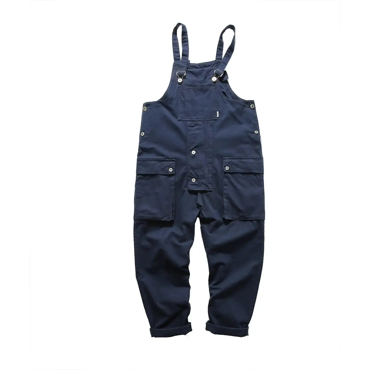 WIAOFELLAS -  Spring Summer Tooling Overalls Jumpsuit American Style Large Size Loose High Street Daddy Pants Casual Trousers Male Clothes