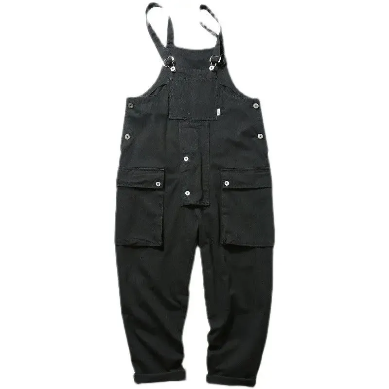 WIAOFELLAS -  Spring Summer Tooling Overalls Jumpsuit American Style Large Size Loose High Street Daddy Pants Casual Trousers Male Clothes