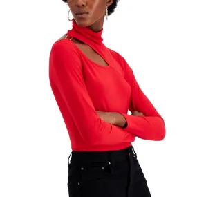 WILLOW DRIVE - Slash Detail Turtleneck Top