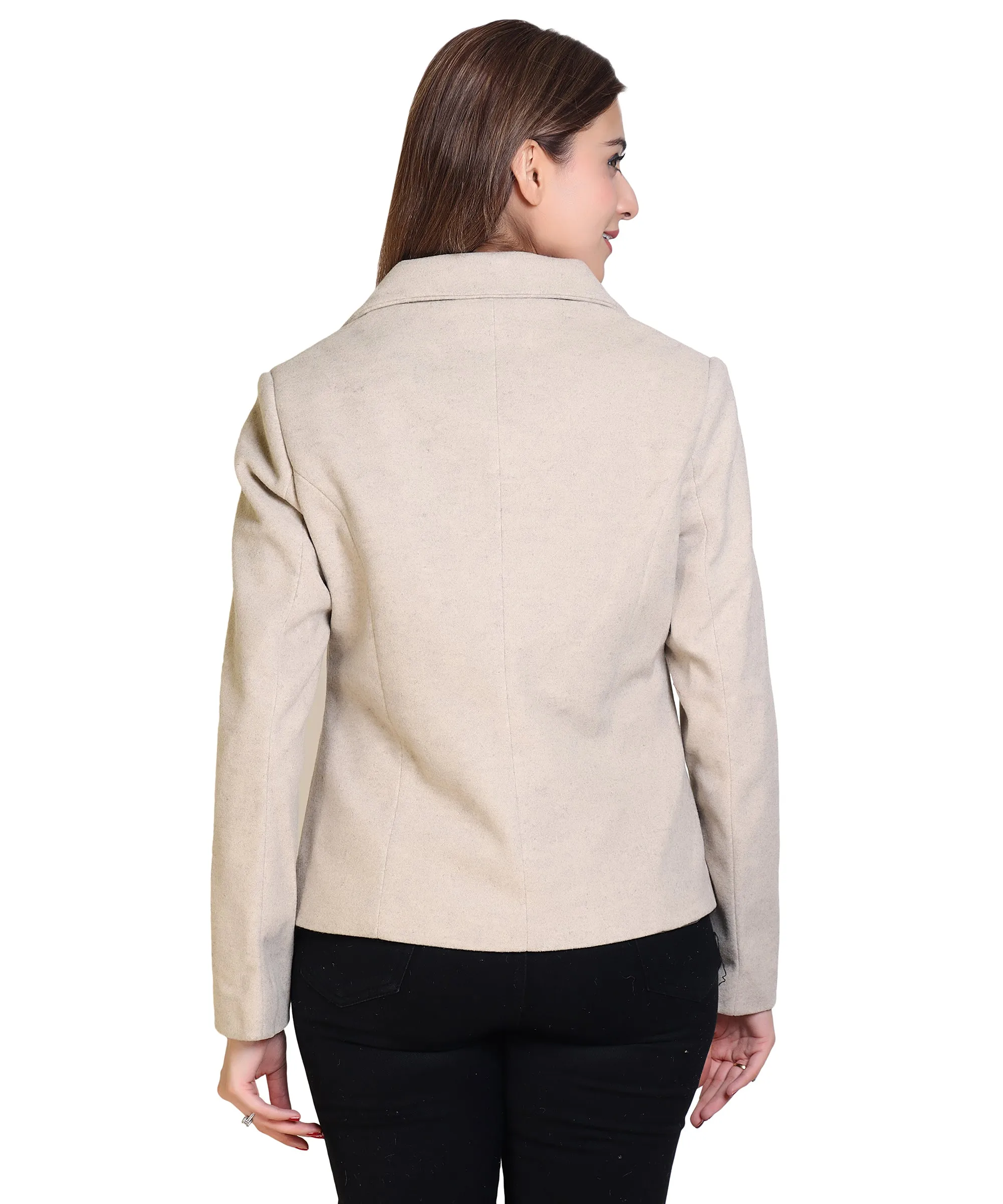 Women Self Designed Formal Short Length Blazer with Single Button