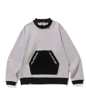 ZIPPED POCKET PULLOVER MOCKNECK SWEAT